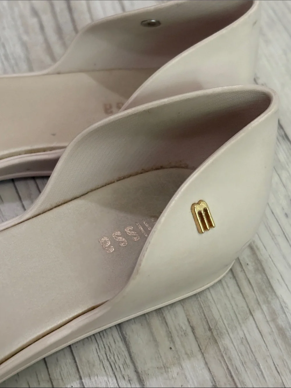 Mel by Melissa golden Bow open toe flat